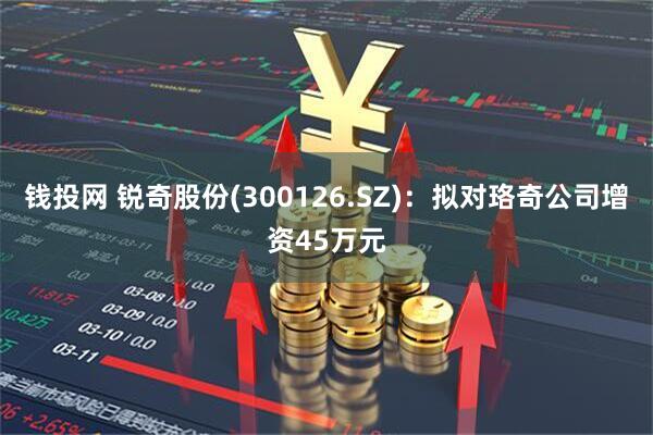 钱投网 锐奇股份(300126.SZ)：拟对珞奇公司增资45万元